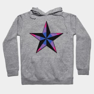 Bisexual Pride Flag Colored Nautical Star Hoodie